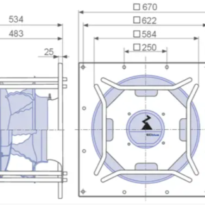 EC fan GR50I-ZID.GL.CR 116905/A01 technical drawing
